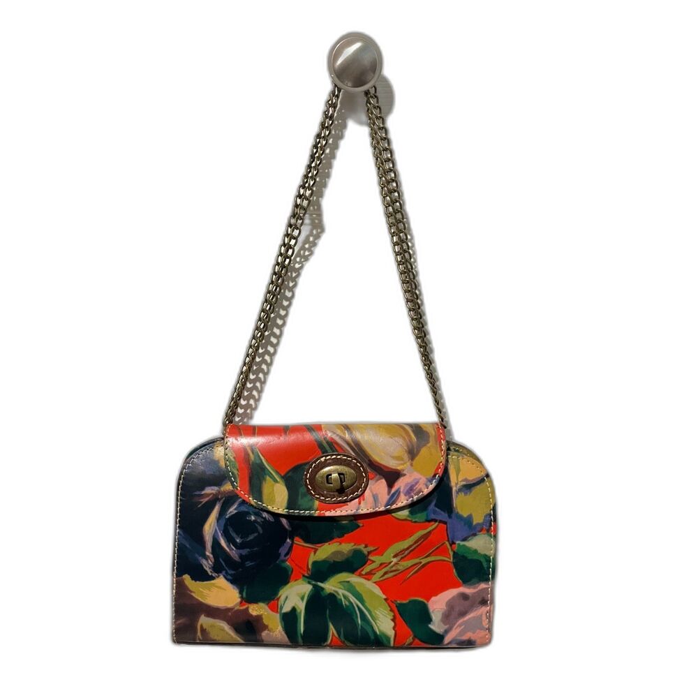 Patricia Nash Floral Winter Bloom Babuino Leather Crossbody Bag